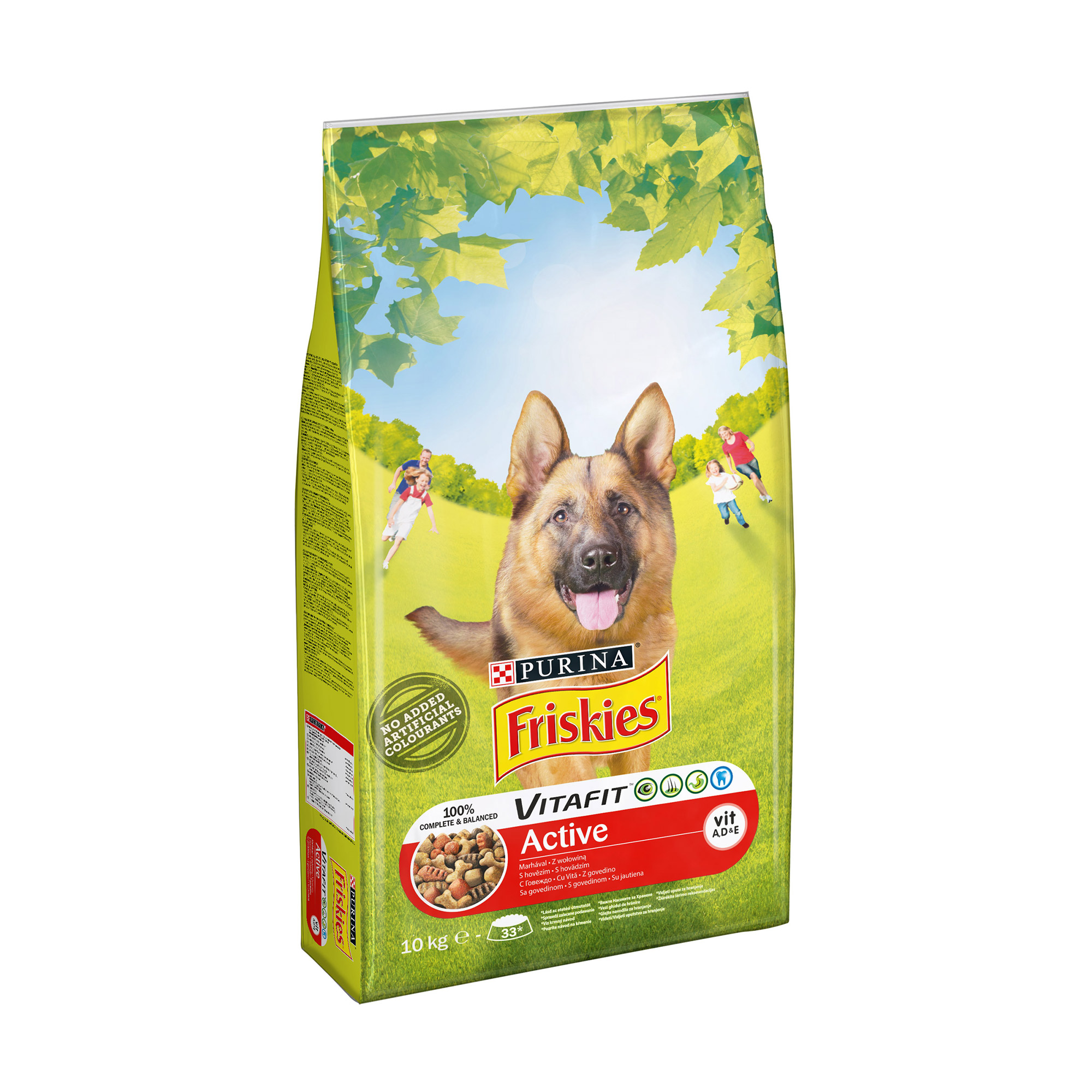 Сухий корм для дорослих активних собак Friskies Active з яловичиною, 10 кг