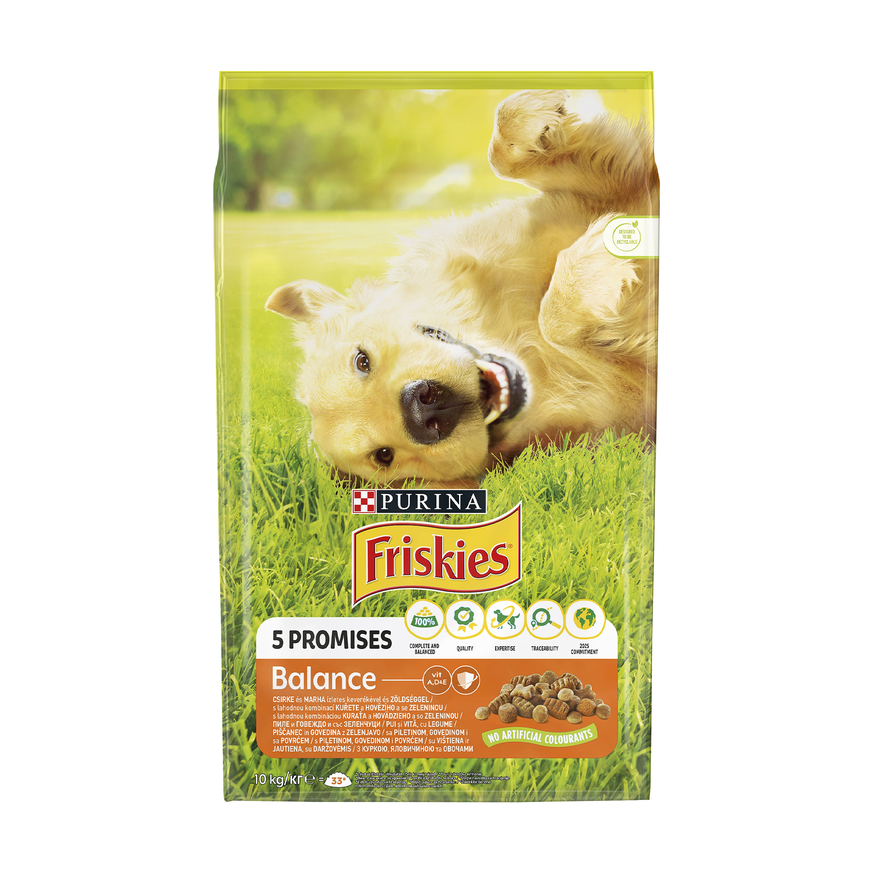 Сухий корм для дорослих собак Purina Friskies Balance з куркою, яловичиною та овочами, 10 кг