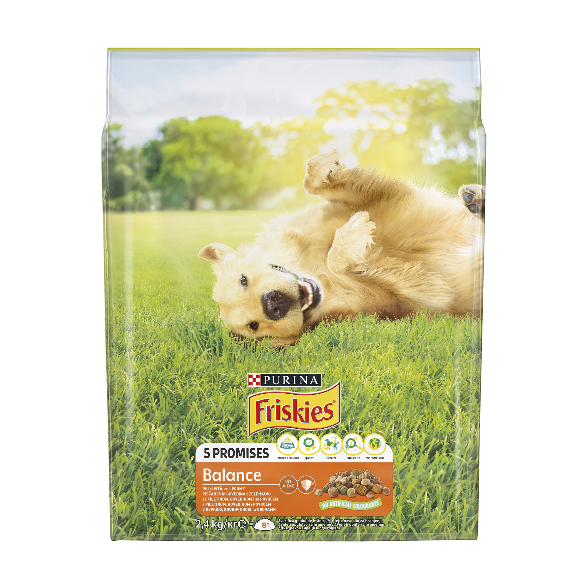 Сухий корм для дорослих собак Purina Friskies Balance з куркою, яловичиною та овочами, 2.4 кг